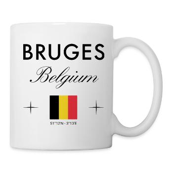 Bruges Belgium Coordinates Travel Souvenir - Mug - white - Right