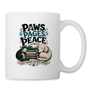 Books Pets Cat Dog Gift for Readers - Mug - white - Right