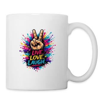 Peace Color Splash – Live Love Laugh - Tasse - Weiß - Rechts