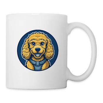 Pudelhund Kawaii Maskottchen Cartoon Clipart Logo - Tasse - Weiß - Rechts