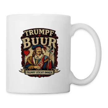 Trumpf Buur - das T-Shirt für  Jassfreunde - Tasse - Weiß - Rechts
