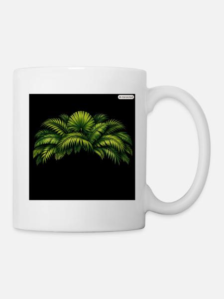 Palmenblätter Neonkontrast - Tasse - Weiß