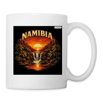 Namibia Sonnenuntergang Palmenfall - Tasse - Weiß - Rechts