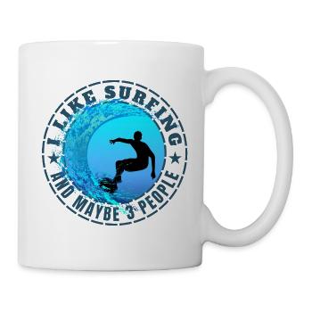 J’AIME LE SURF ET PEUT-ÊTRE TROIS PERSONNES - Mug blanc - blanc - Droite