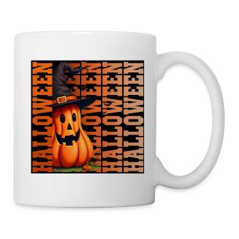 Halloween-Kürbis - Tasse - Weiß - Rechts