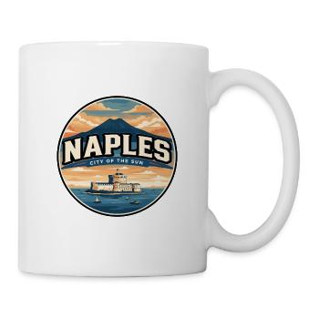 Insigne rétro du mont Vésuve de Naples - Mug blanc - blanc - Droite