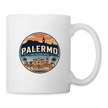 Badge de voyage rétro de la cathédrale de Palerme - Mug blanc - blanc - Droite