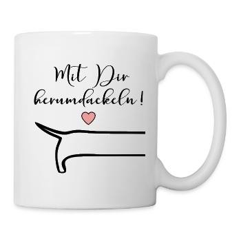 Freundschaft Herumdackeln Dackel - Tasse - Weiß - Rechts
