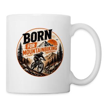 Geboren fürs Mountainbiken - Tasse - Weiß - Rechts