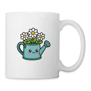 Dessin animé de canne d’arrosage fleuri - Mug blanc - blanc - Droite