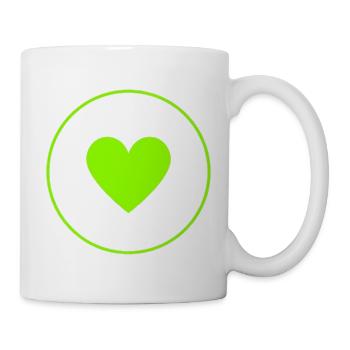 Green Heart Circle | Minimal Herz Design - Tasse - Weiß - Rechts