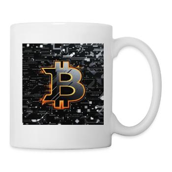 Bitcoin Neon Schaltkreis - Tasse - Weiß - Rechts