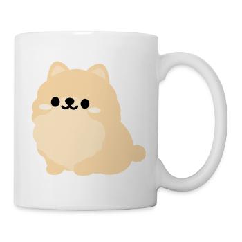 Pastell-Pomeranien-Welpe - Tasse - Weiß - Rechts