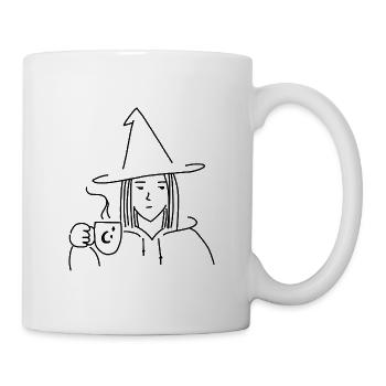 Grumpy Coffee Witch, Witchy Coffee Lover Tee - Tasse - Weiß - Rechts