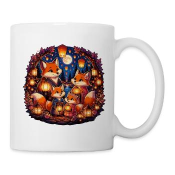 Fuchs-Familie Lanternenfest - Tasse - Weiß - Rechts