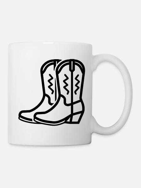 Stiefel - Tasse - Weiß