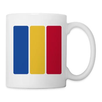 Rumänien Flagge Minimal - Fahne Fan Streifen Desig - Tasse - Weiß - Rechts