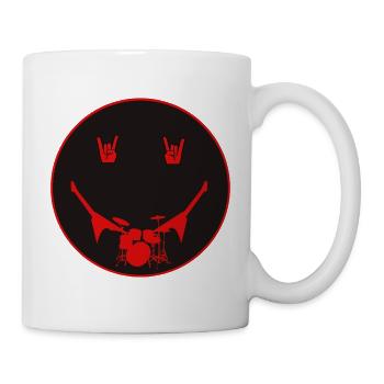 Rocker Drumset Silhouette Hände - Tasse - Weiß - Rechts