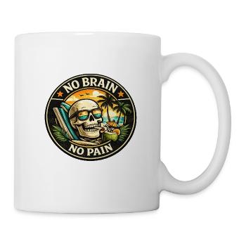 Strandskull No Brain No Pain - Tasse - Weiß - Rechts