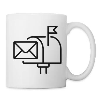 Briefkasten mit Buchstabenzeilen-Symbol-Design - Tasse - Weiß - Rechts