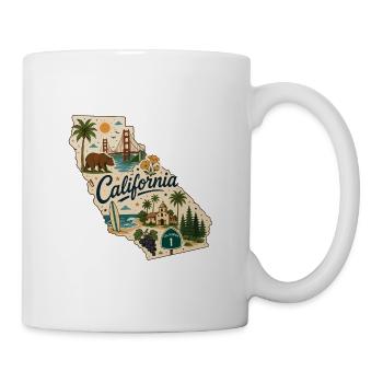 California Vintage State Travel Aufkleber - Tasse - Weiß - Rechts