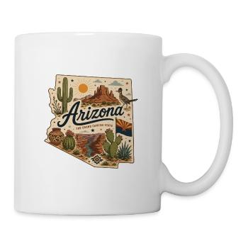 Vintage Arizona Grand Canyon State Art Aufkleber - Tasse - Weiß - Rechts