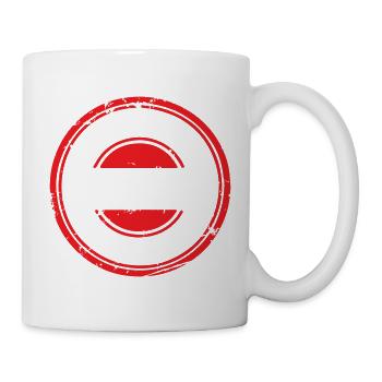 Blank Grunge-Gummistempel-Abzeichen-Vorlagenvektor - Tasse - Weiß - Rechts