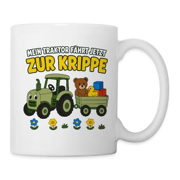 Mein Traktor fährt jetzt zur Krippe – Kinder - Tasse - Weiß - Rechts