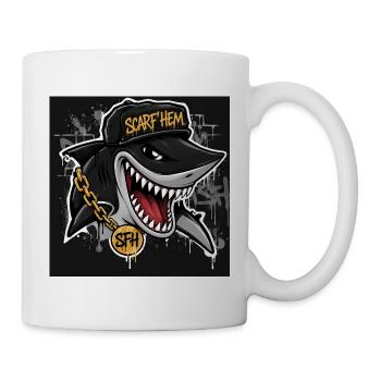 Shark SCARF'HEM Graffiti Streetwear - Tasse - Weiß - Rechts