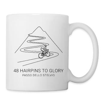 Stelvio Pass Minimalist Bike Art - Mug - white - Right