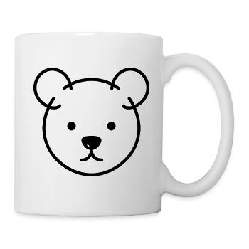 Bärenkopf One Line – minimalistisches Logo Motiv - Tasse - Weiß - Rechts