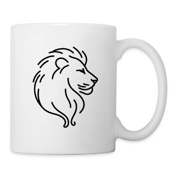 Löwenprofil Skizze – majestätische Wildkatze - Tasse - Weiß - Rechts