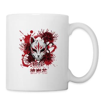 Fuchsmaske im roten Feuerkreis - Tasse - Weiß - Rechts
