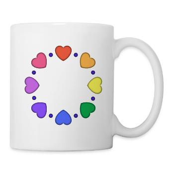 Bunter Herzkreis aus Herzen - Tasse - Weiß - Rechts