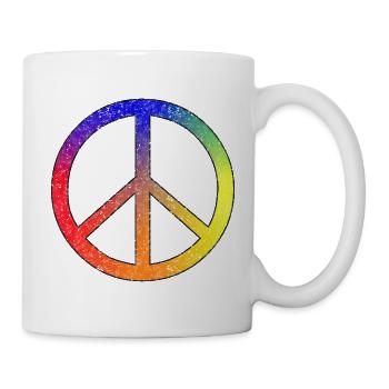Frieden in Regenbogenfarben - Tasse - Weiß - Rechts