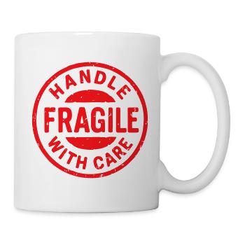 Fragile Handle with Care Versandetikett - Tasse - Weiß - Rechts