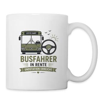 Busfahrer in Rente – Omnibus Ruhestand Geschenk - Tasse - Weiß - Rechts