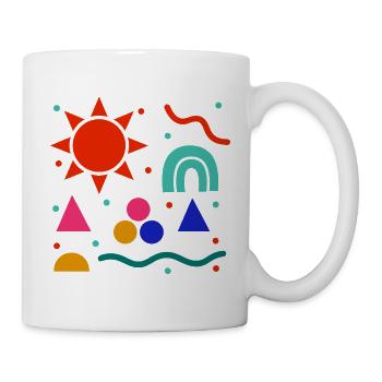 Lebendige Geometrie Sonnenfarben Muster - Tasse - Weiß - Rechts