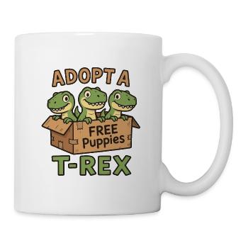 Lustiges T-Rex Welpen Dinosaurier Comic Design - Tasse - Weiß - Rechts