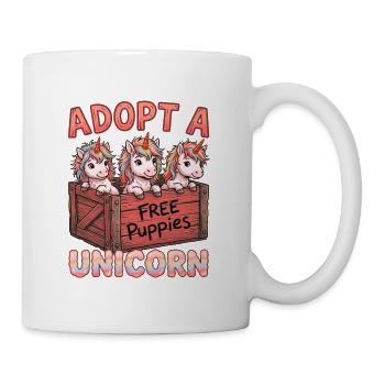Adopt A Unicorn – Lustiges Einhorn Design - Tasse - Weiß - Rechts