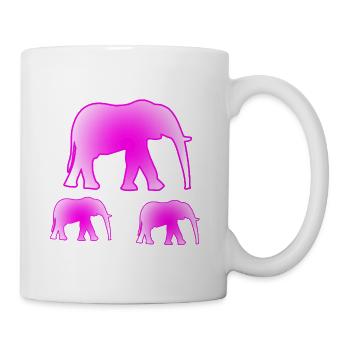 Elefanten - Tasse - Weiß - Rechts