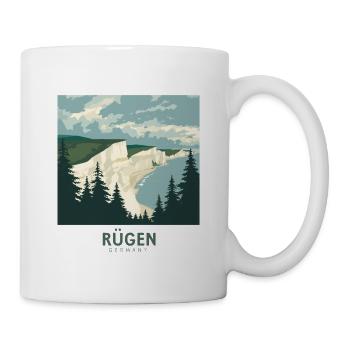 Rügen Germany | Vintage Coastal Poster - Tasse - Weiß - Rechts