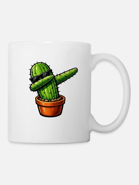 Dabbing Kaktus - Tasse - Weiß