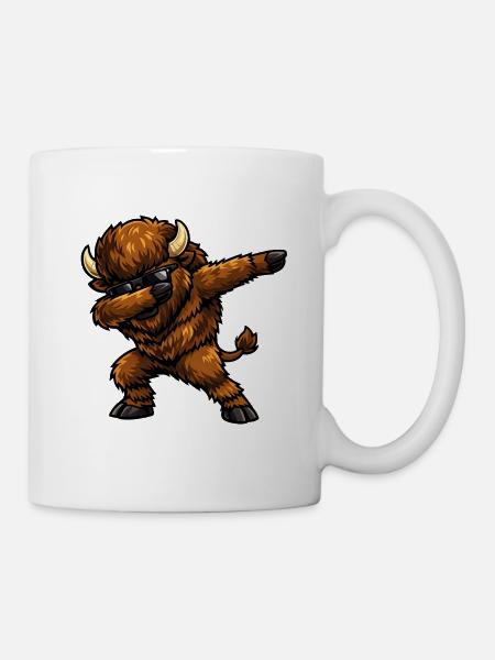 Dabbing Bison - Tasse - Weiß