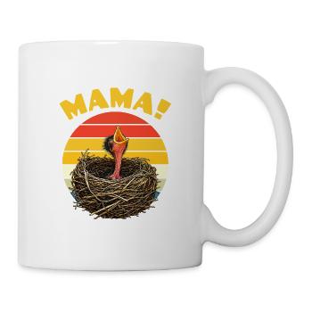 Mama Hungry Baby Bird - Tasse - Weiß - Rechts