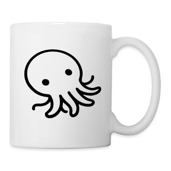 Liegender Oktopus One Line Meeresmotiv - Tasse - Weiß - Rechts