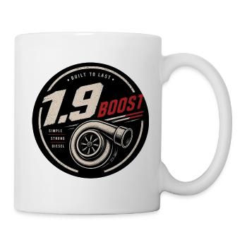 Turbo 1.9 Boost Diesel Badge - Tasse - Weiß - Rechts