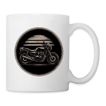 Vintage Motorrad Emblem Sonnenkreis - Tasse - Weiß - Rechts
