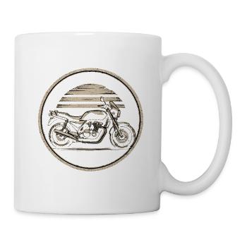 Vintage Motorrad Kreislogo - Tasse - Weiß - Rechts