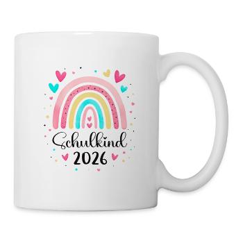 Schulkind Regenbogen 2026 - Tasse - Weiß - Rechts